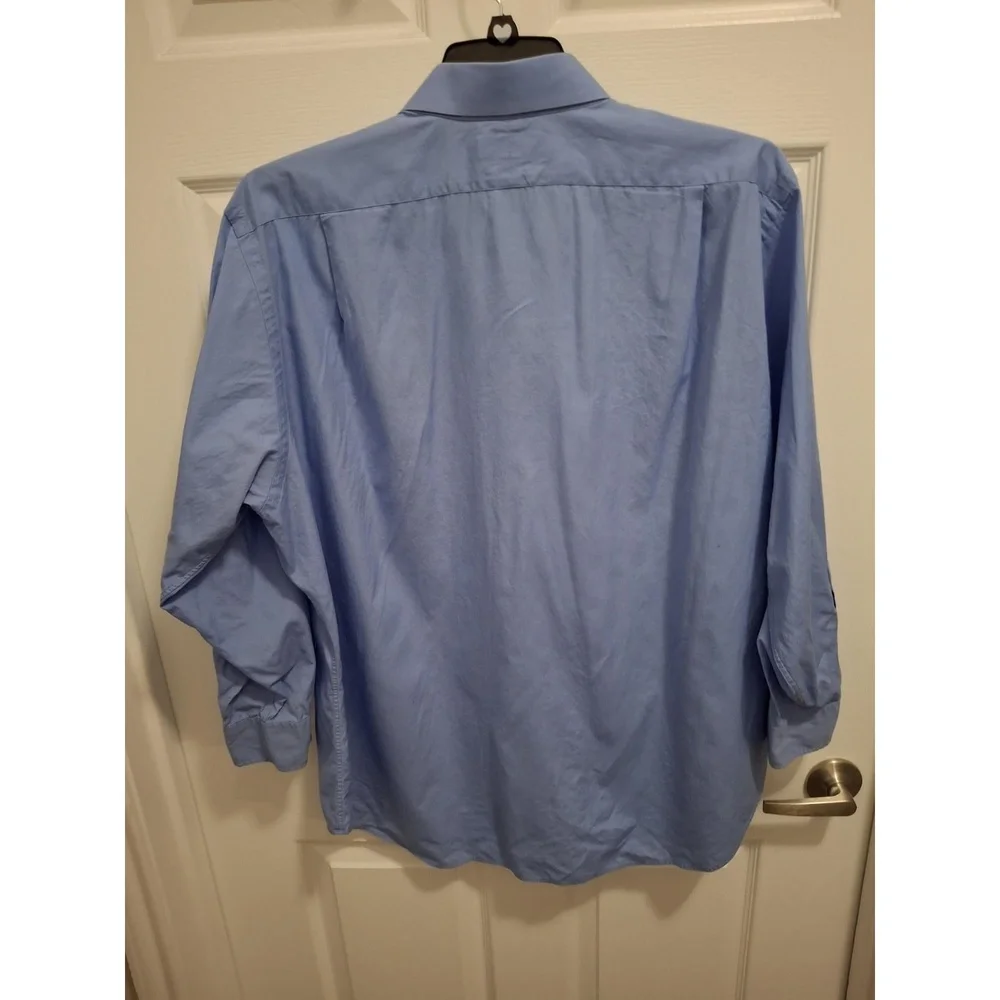 3/$15 Polo Ralph Lauren Sz 17.5 32/33 Blue Regent‎ Fit Long Sleeve Dress Shirt